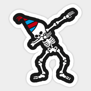 Dab skeleton dabbing birthday party Sticker